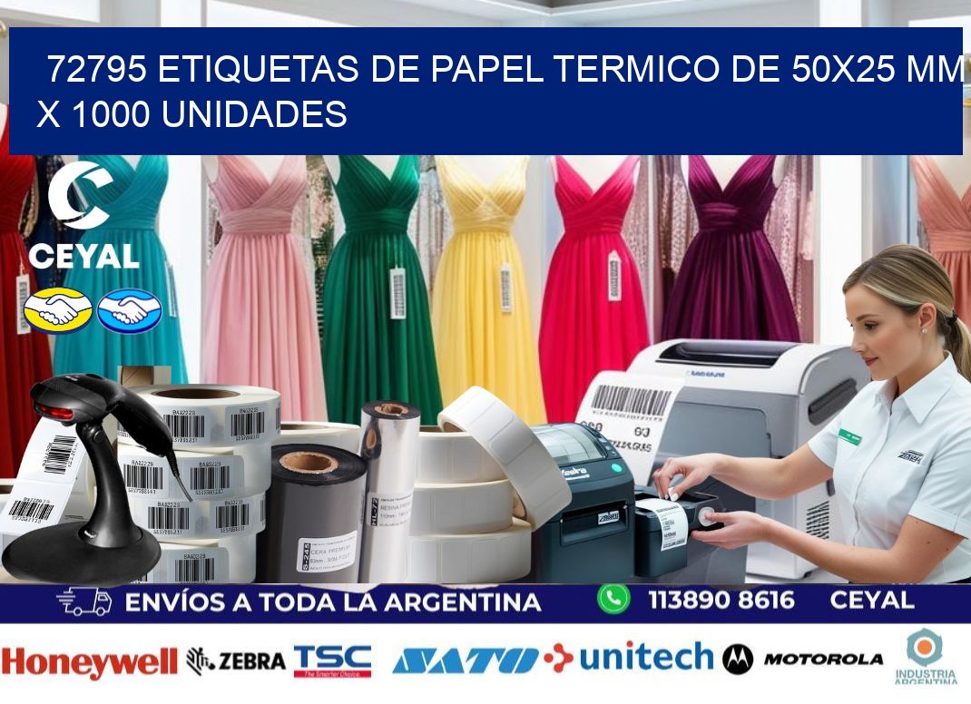 72795 Etiquetas De Papel Termico De 50×25 Mm X 1000 Unidades
