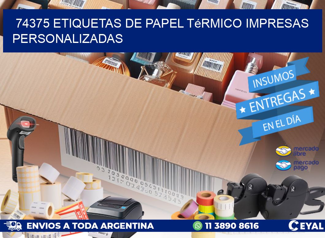 74375 Etiquetas de papel térmico impresas personalizadas