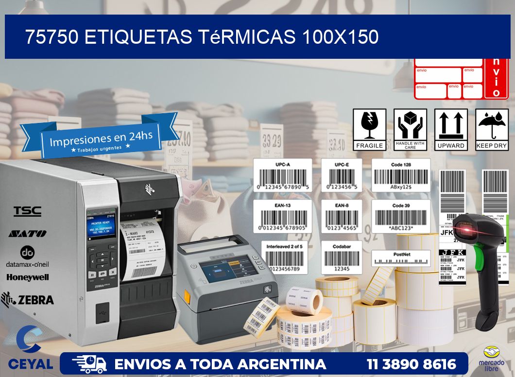 75750 etiquetas térmicas 100x150