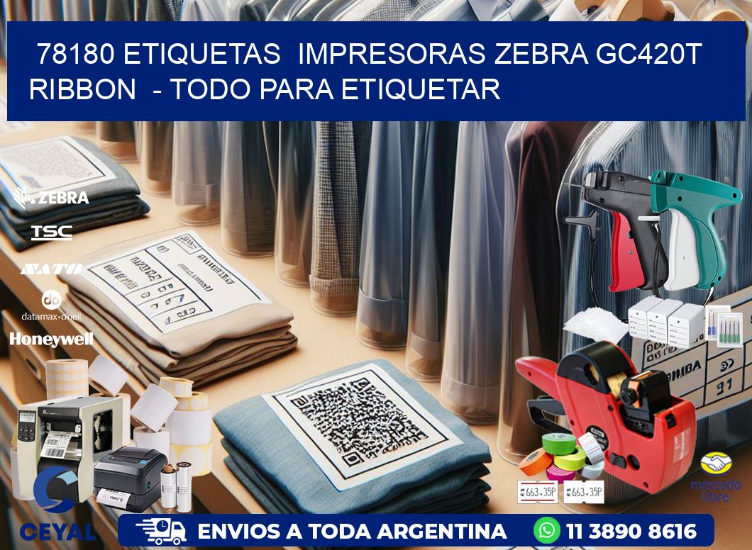 78180 etiquetas  impresoras zebra gc420t ribbon  - Todo para Etiquetar