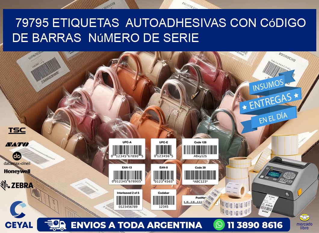 79795 etiquetas  autoadhesivas con código de barras  número de serie