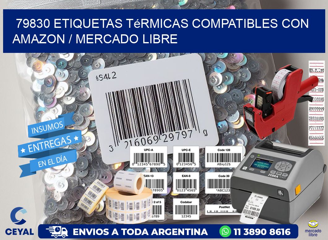 79830 etiquetas térmicas compatibles con Amazon / Mercado Libre