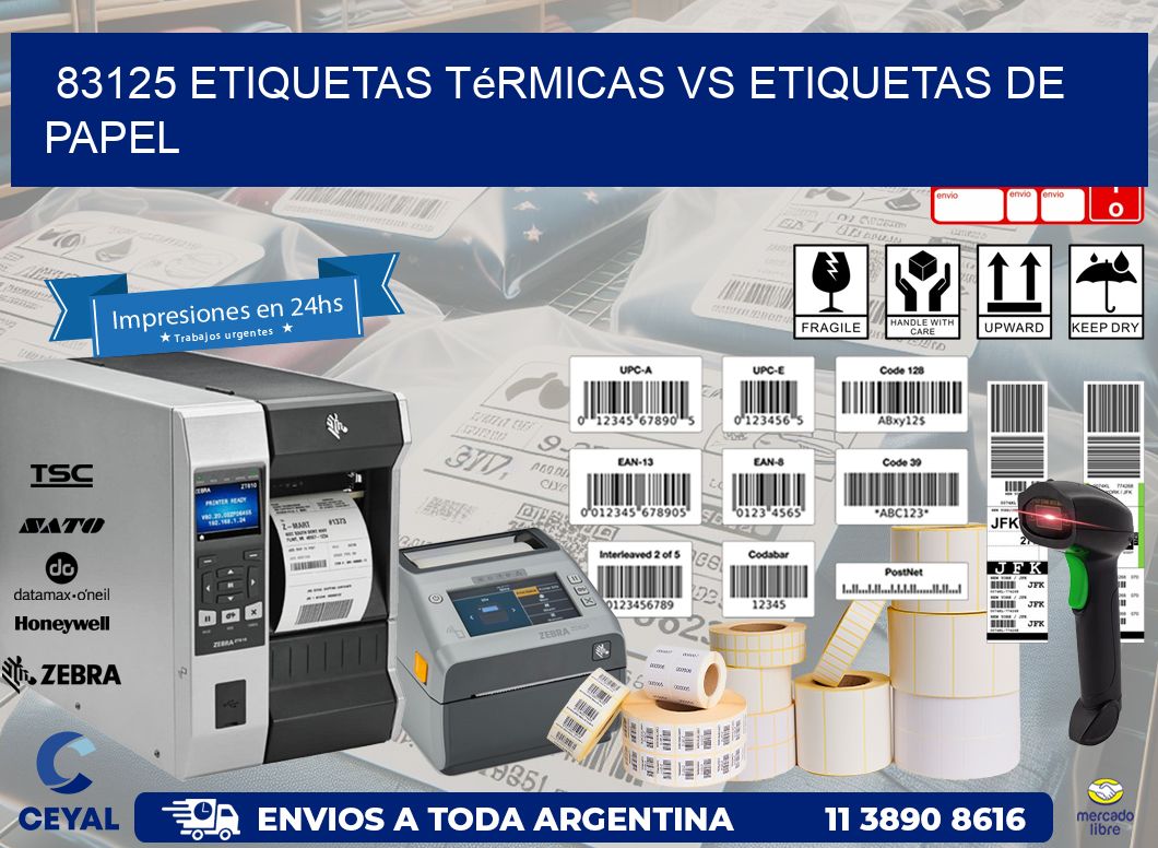83125 etiquetas térmicas vs etiquetas de papel