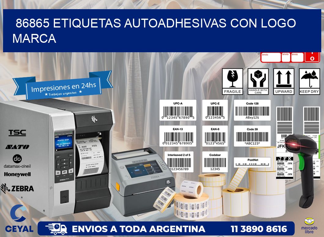 86865 etiquetas autoadhesivas con logo marca