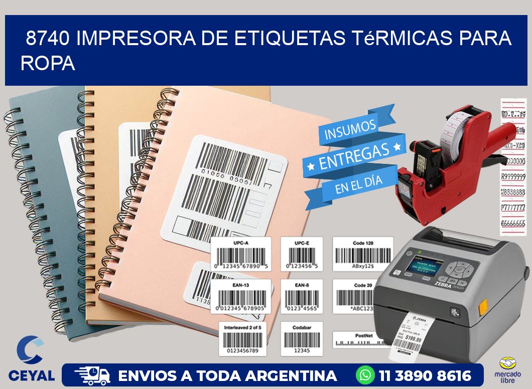 8740 impresora de etiquetas térmicas para ropa