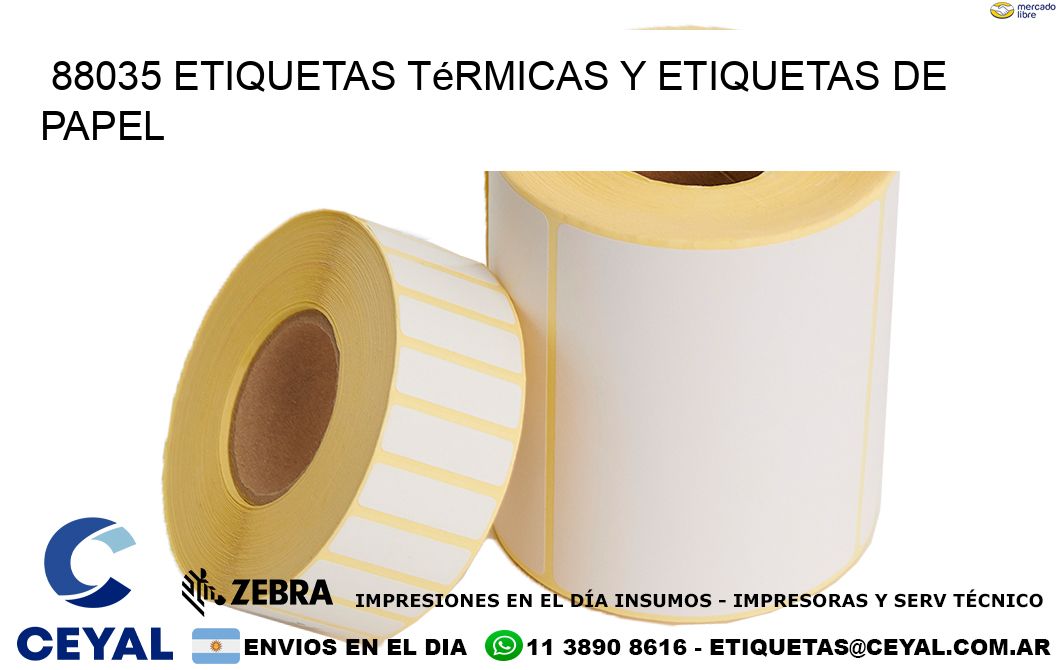 88035 etiquetas térmicas y etiquetas de papel