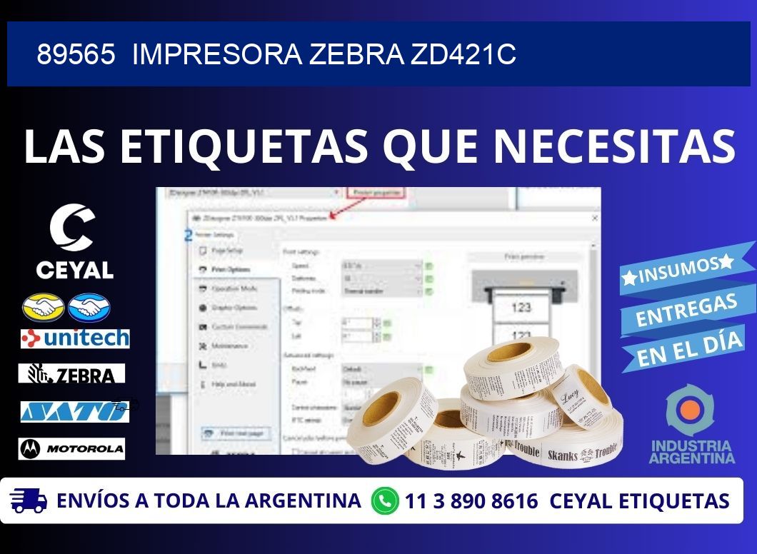 89565 Impresora Zebra zd421c