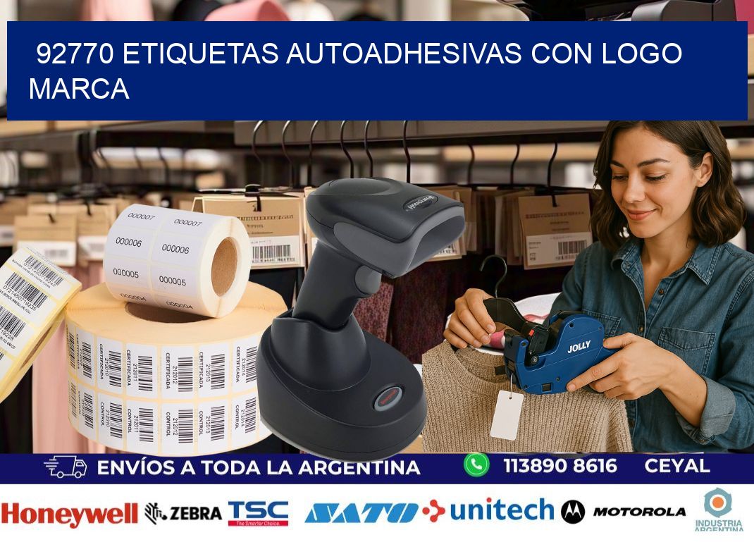 92770 etiquetas autoadhesivas con logo marca