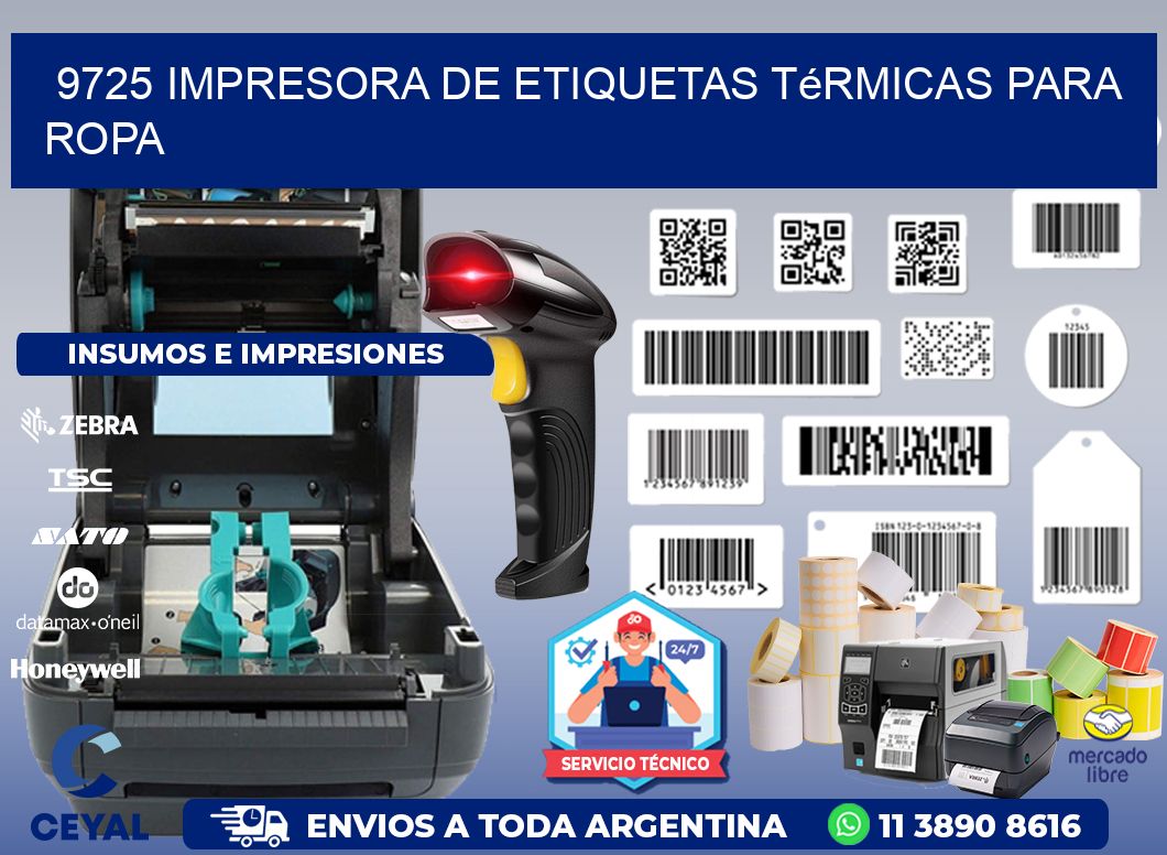 9725 impresora de etiquetas térmicas para ropa