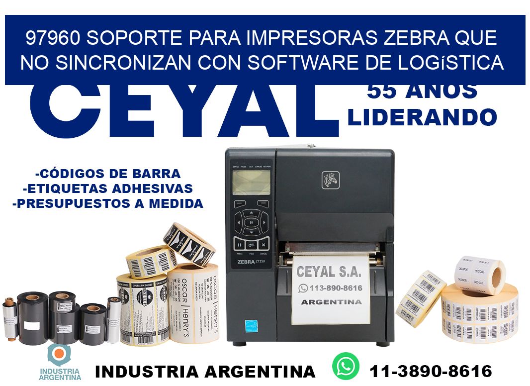 97960 soporte para impresoras zebra que no sincronizan con software de logística