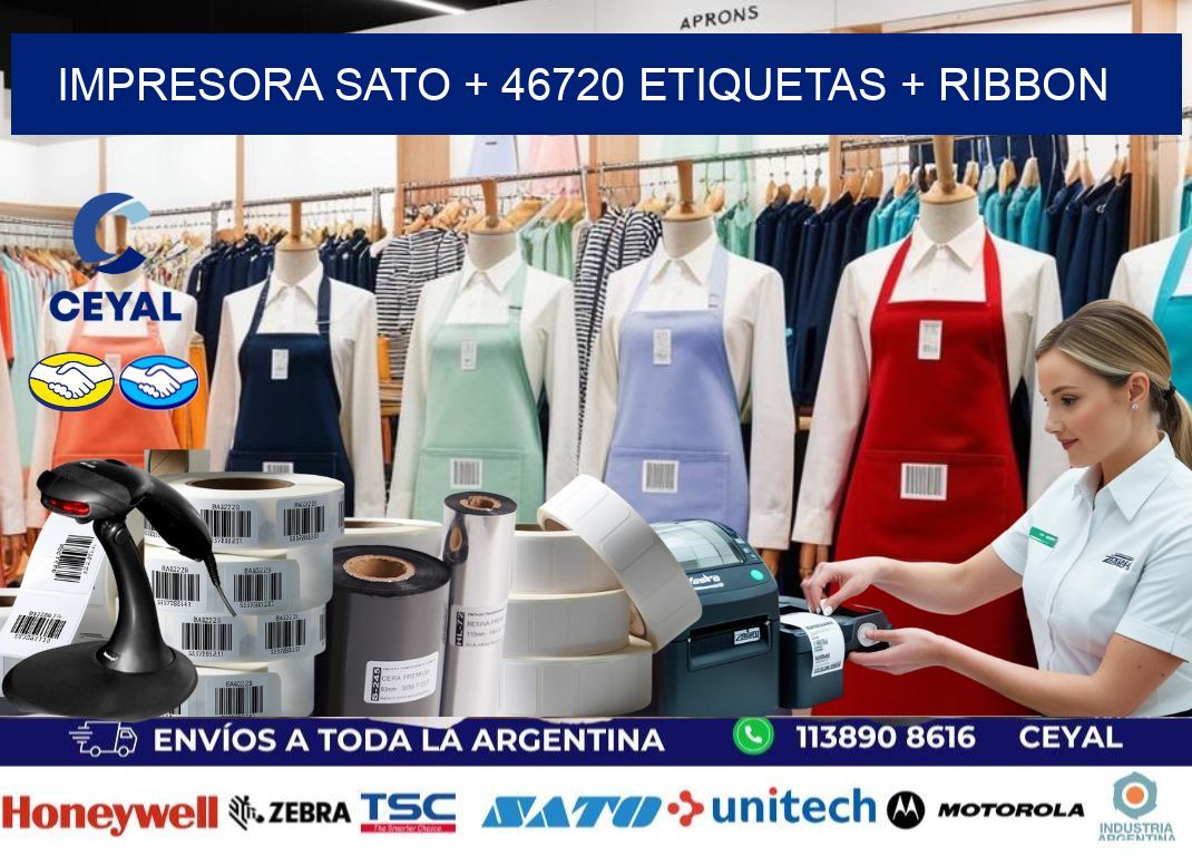 impresora SATO + 46720 etiquetas + ribbon