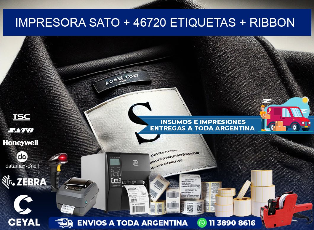 impresora SATO + 46720 etiquetas + ribbon