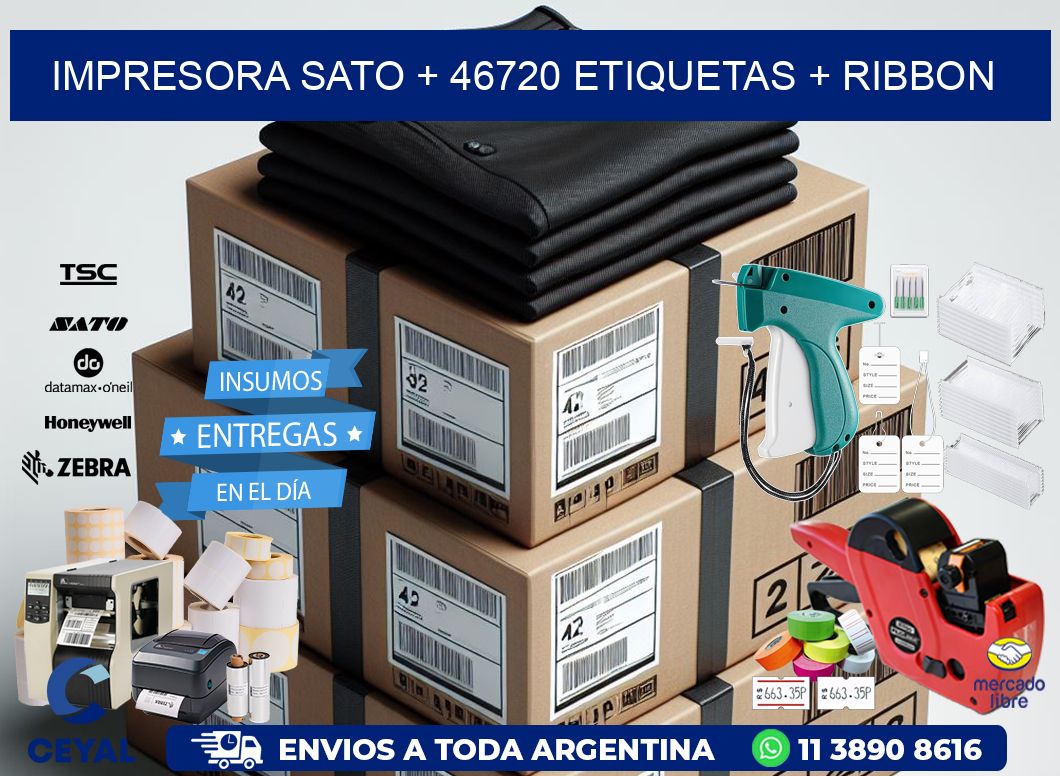impresora SATO + 46720 etiquetas + ribbon