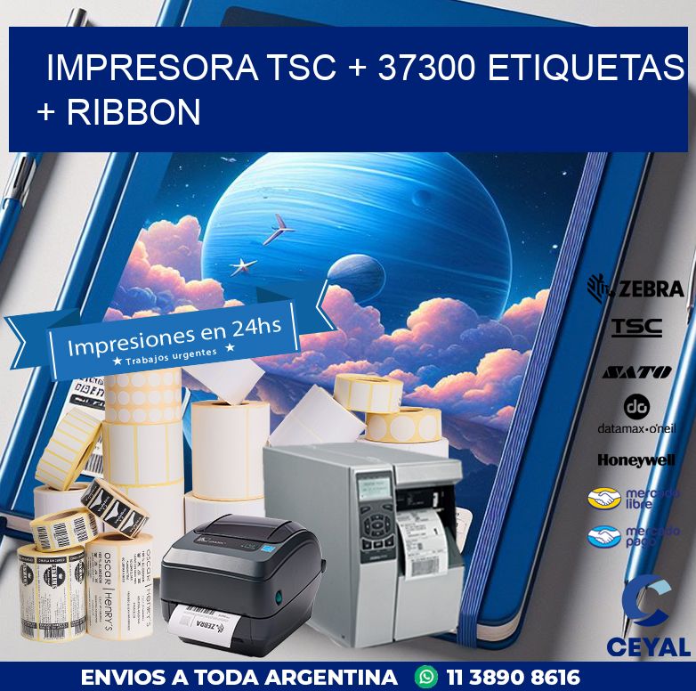 impresora TSC + 37300 etiquetas + ribbon
