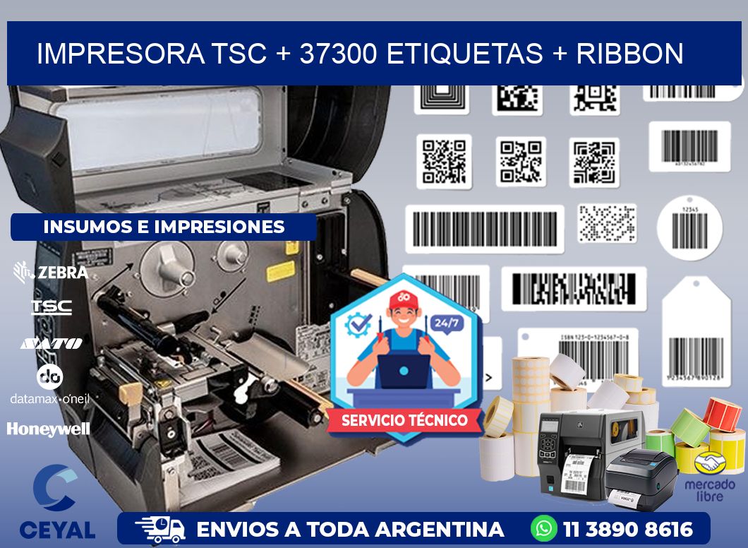 impresora TSC + 37300 etiquetas + ribbon