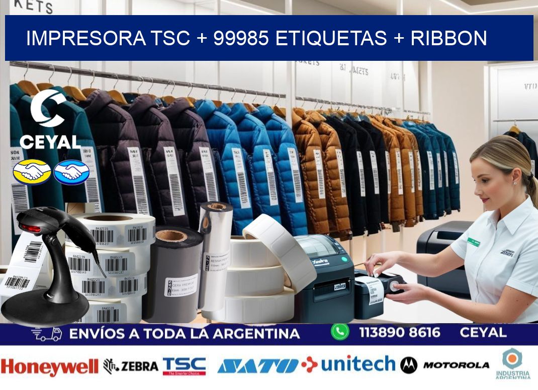 impresora TSC + 99985 etiquetas + ribbon