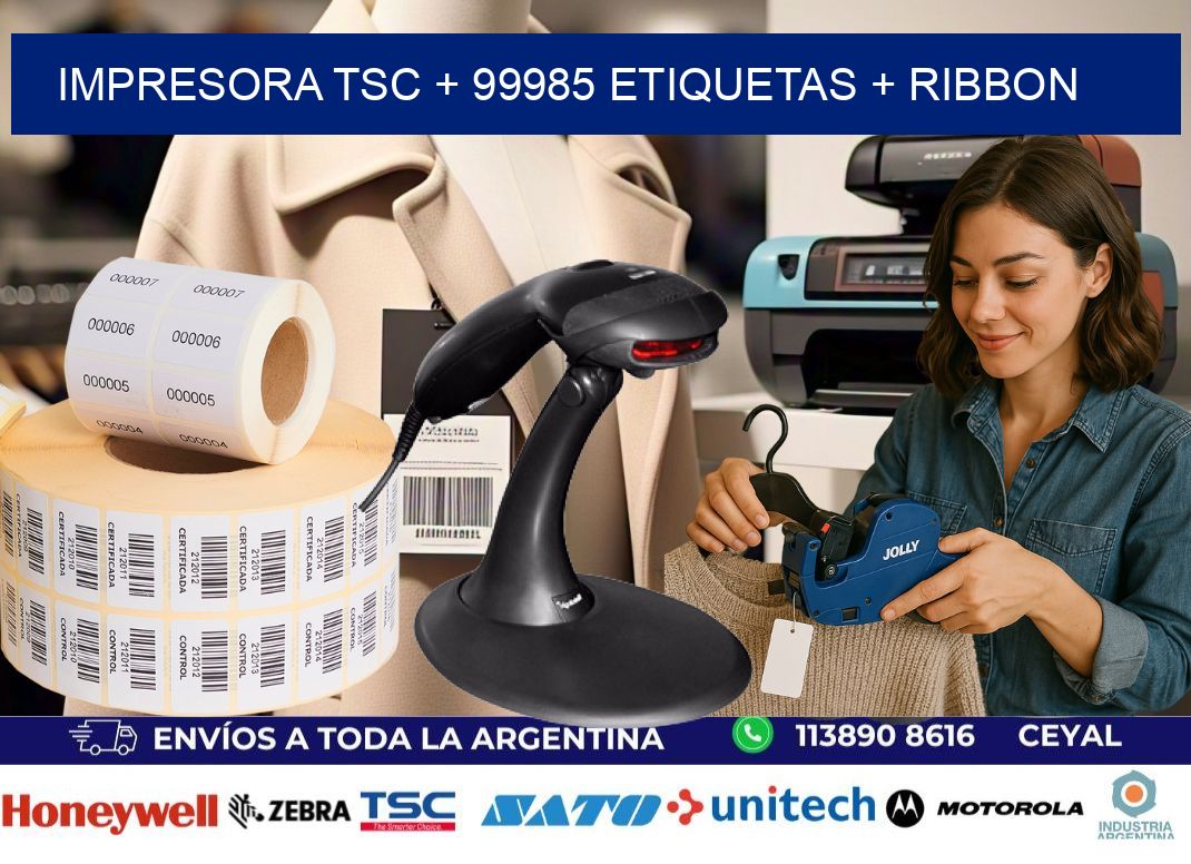 impresora TSC + 99985 etiquetas + ribbon