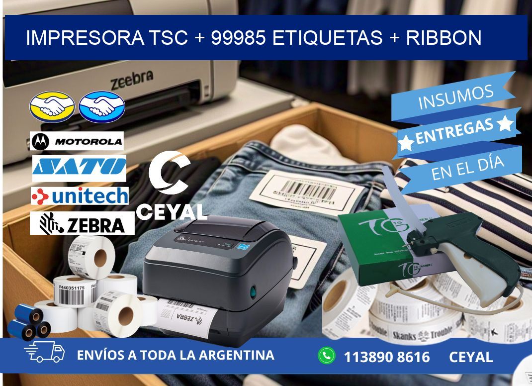 impresora TSC + 99985 etiquetas + ribbon