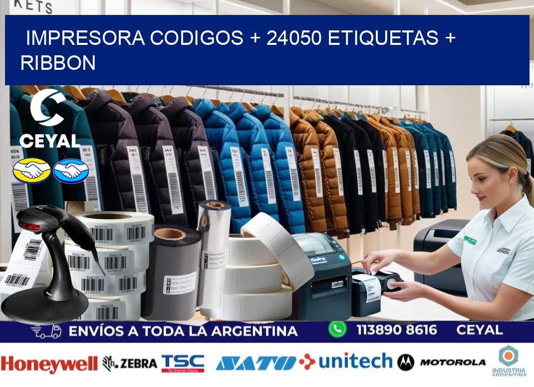 impresora codigos + 24050 etiquetas + ribbon