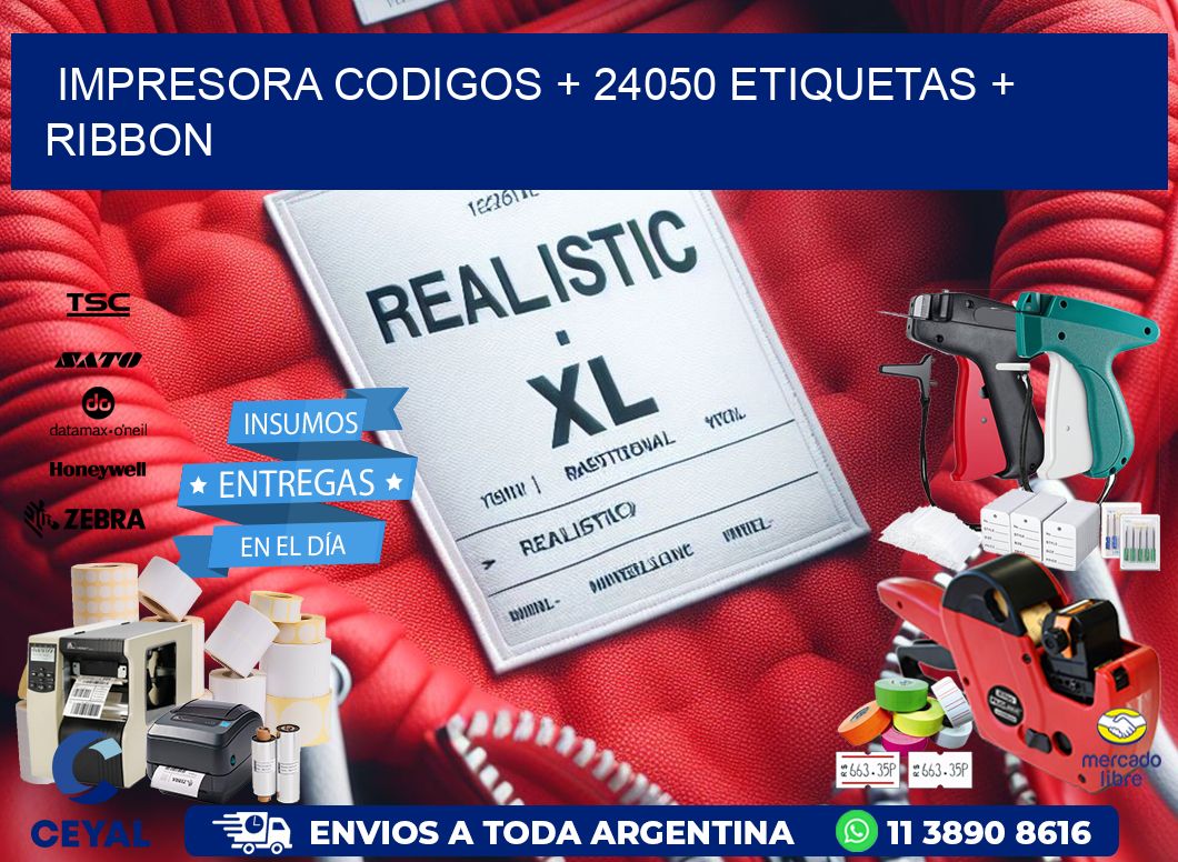 impresora codigos + 24050 etiquetas + ribbon