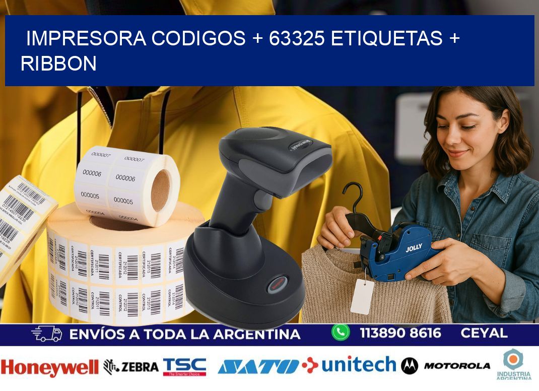 impresora codigos + 63325 etiquetas + ribbon