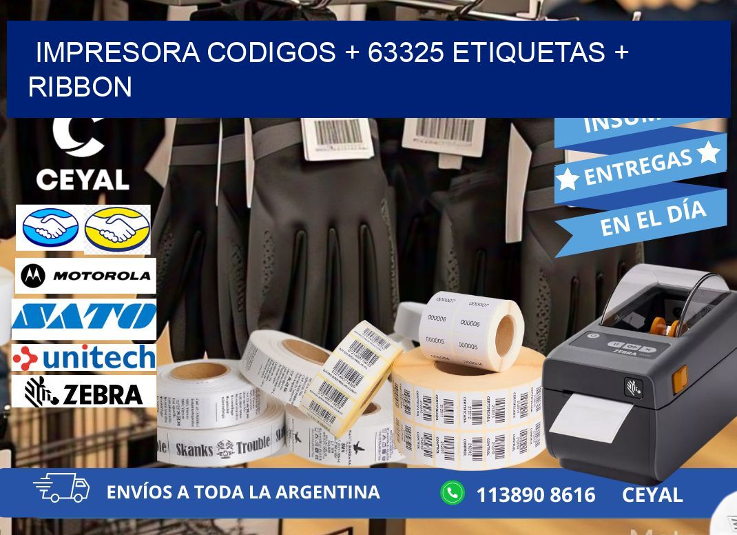 impresora codigos + 63325 etiquetas + ribbon
