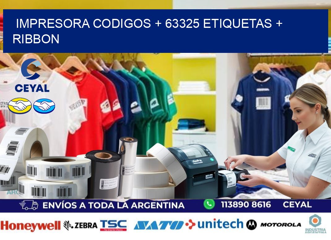 impresora codigos + 63325 etiquetas + ribbon