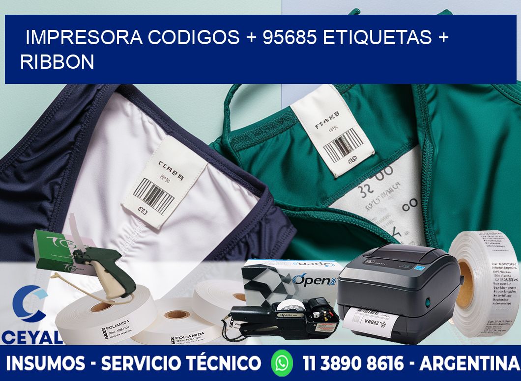 impresora codigos + 95685 etiquetas + ribbon