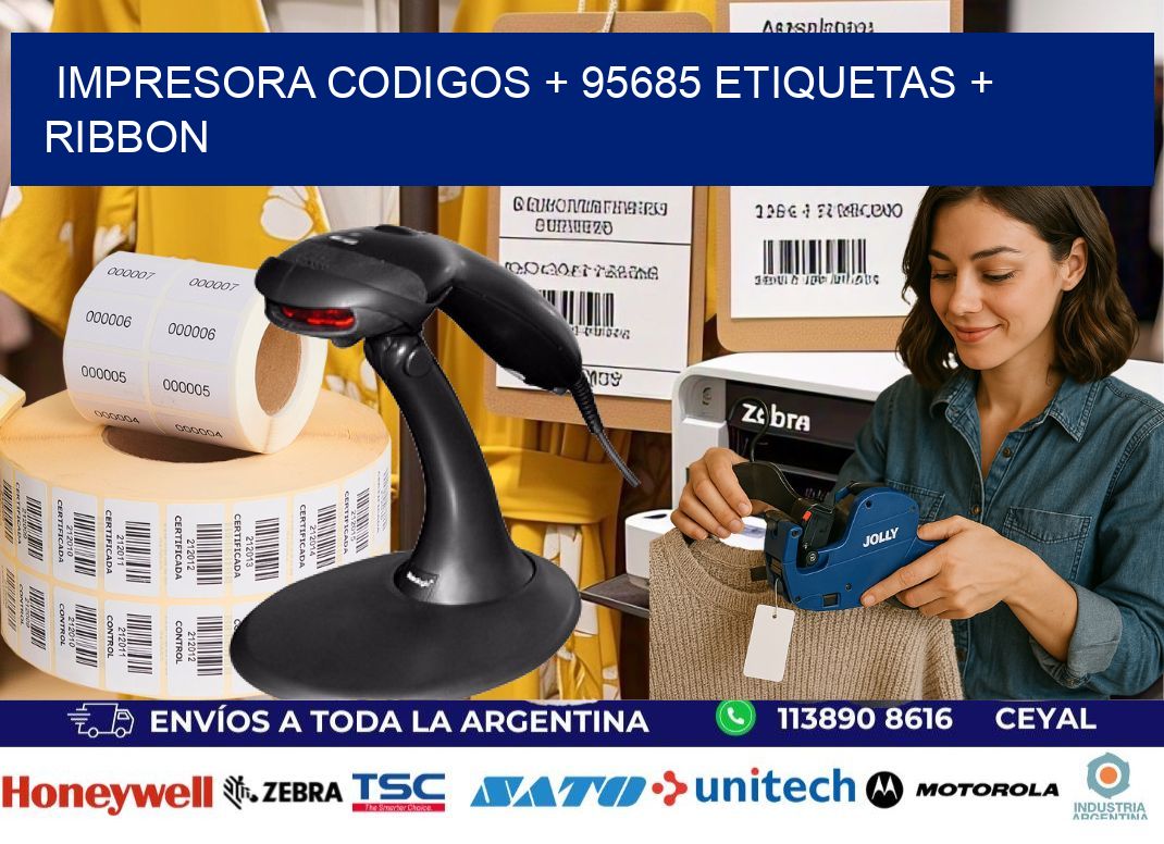 impresora codigos + 95685 etiquetas + ribbon