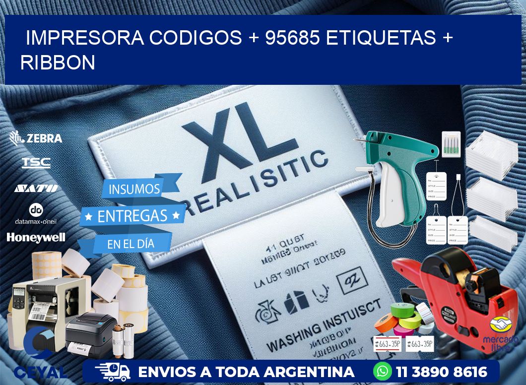 impresora codigos + 95685 etiquetas + ribbon