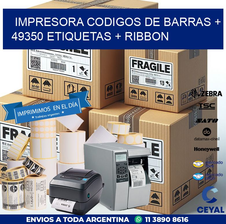 impresora codigos de barras + 49350 etiquetas + ribbon