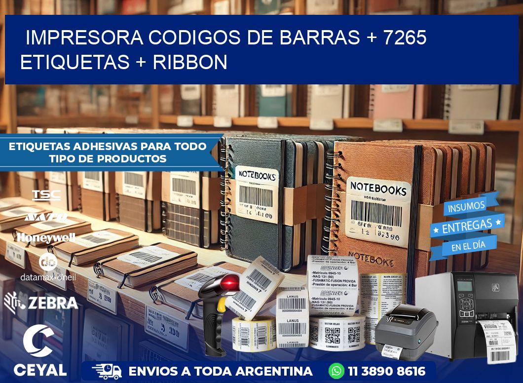 impresora codigos de barras + 7265 etiquetas + ribbon