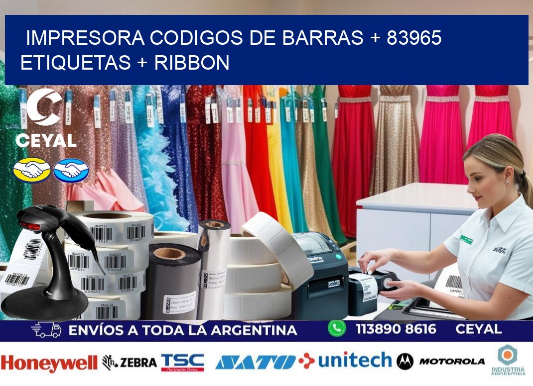 impresora codigos de barras + 83965 etiquetas + ribbon
