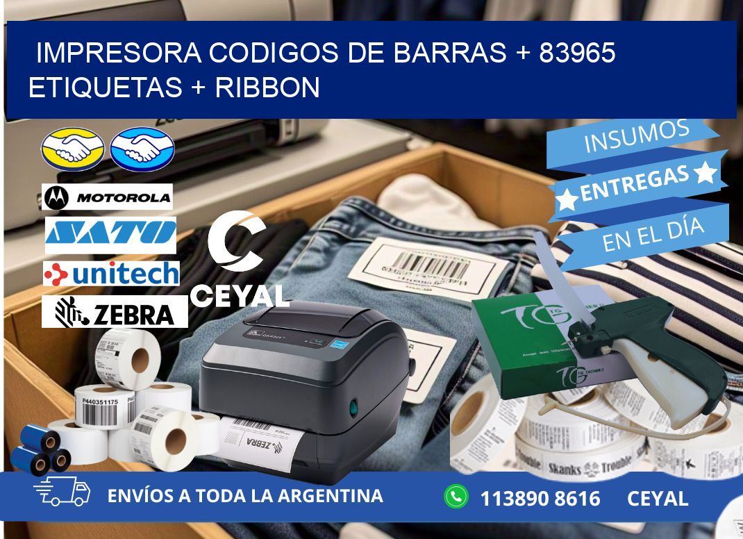 impresora codigos de barras + 83965 etiquetas + ribbon