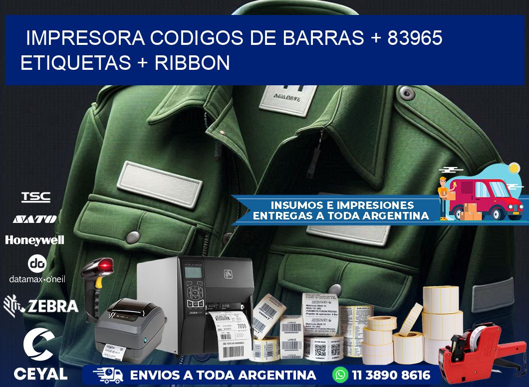 impresora codigos de barras + 83965 etiquetas + ribbon
