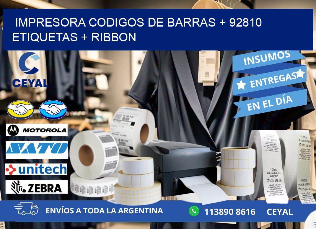 impresora codigos de barras + 92810 etiquetas + ribbon