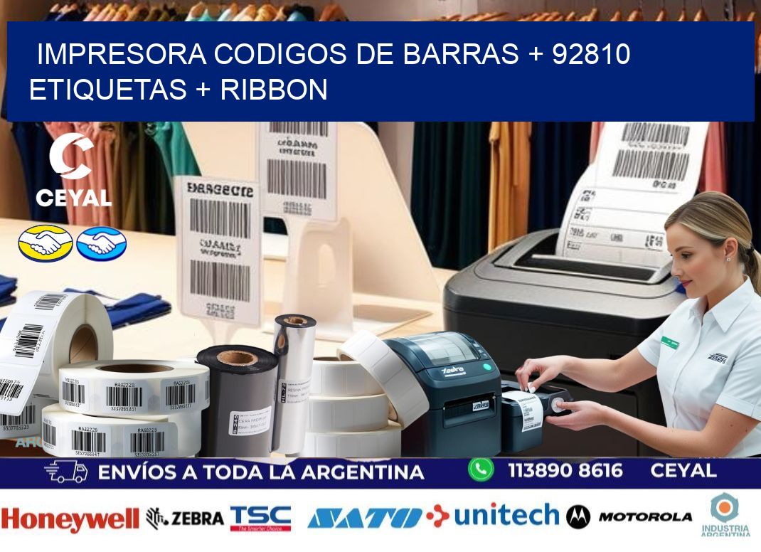 impresora codigos de barras + 92810 etiquetas + ribbon