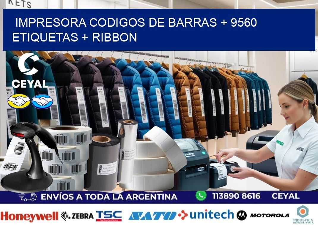 impresora codigos de barras + 9560 etiquetas + ribbon