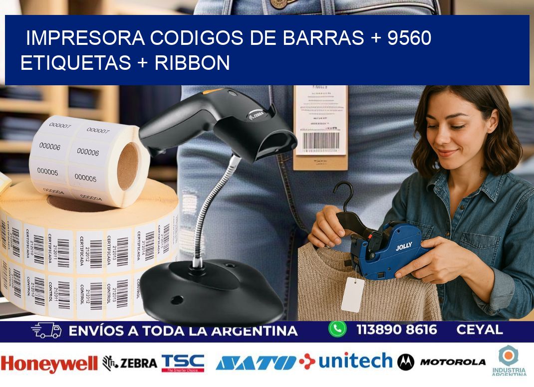 impresora codigos de barras + 9560 etiquetas + ribbon