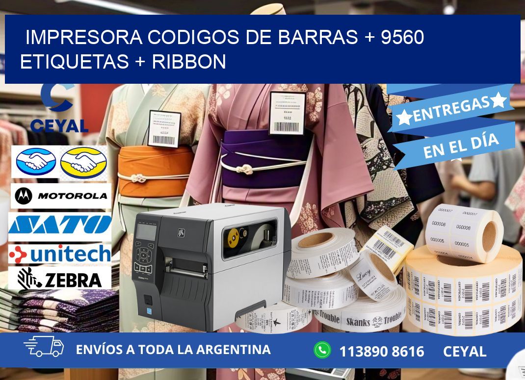 impresora codigos de barras + 9560 etiquetas + ribbon