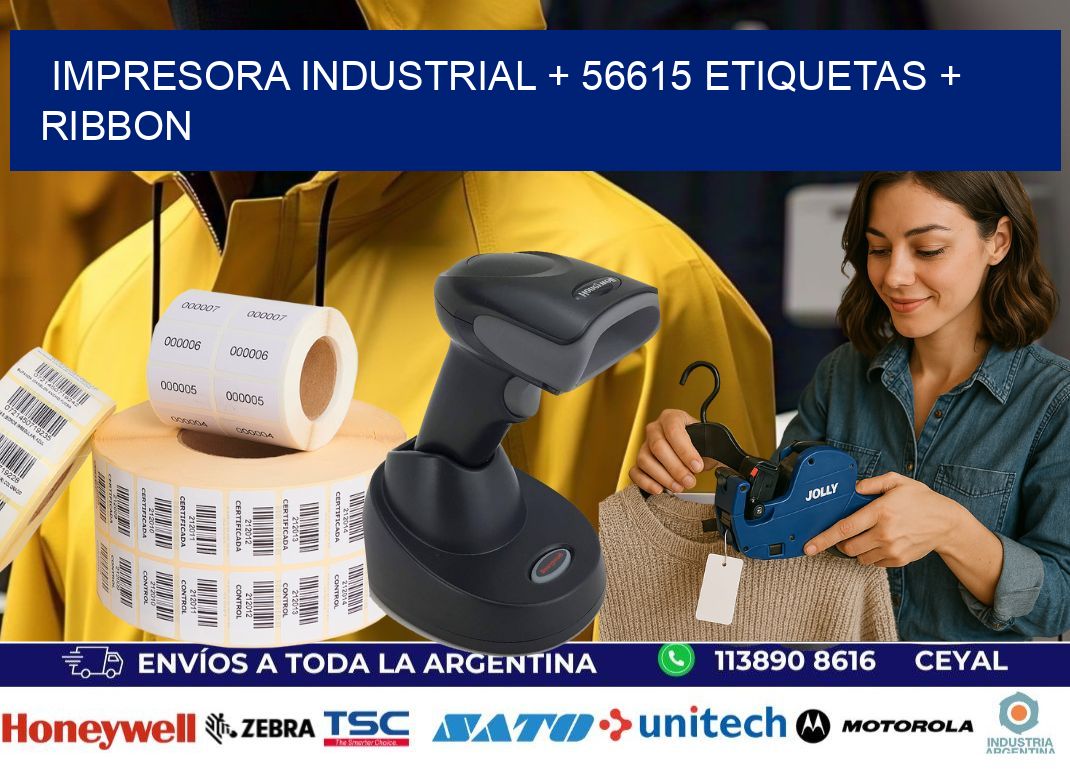 impresora industrial + 56615 etiquetas + ribbon