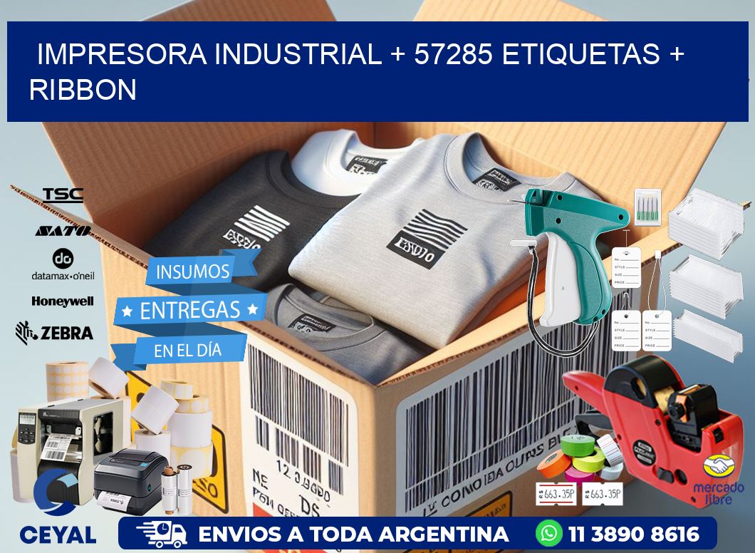 impresora industrial + 57285 etiquetas + ribbon