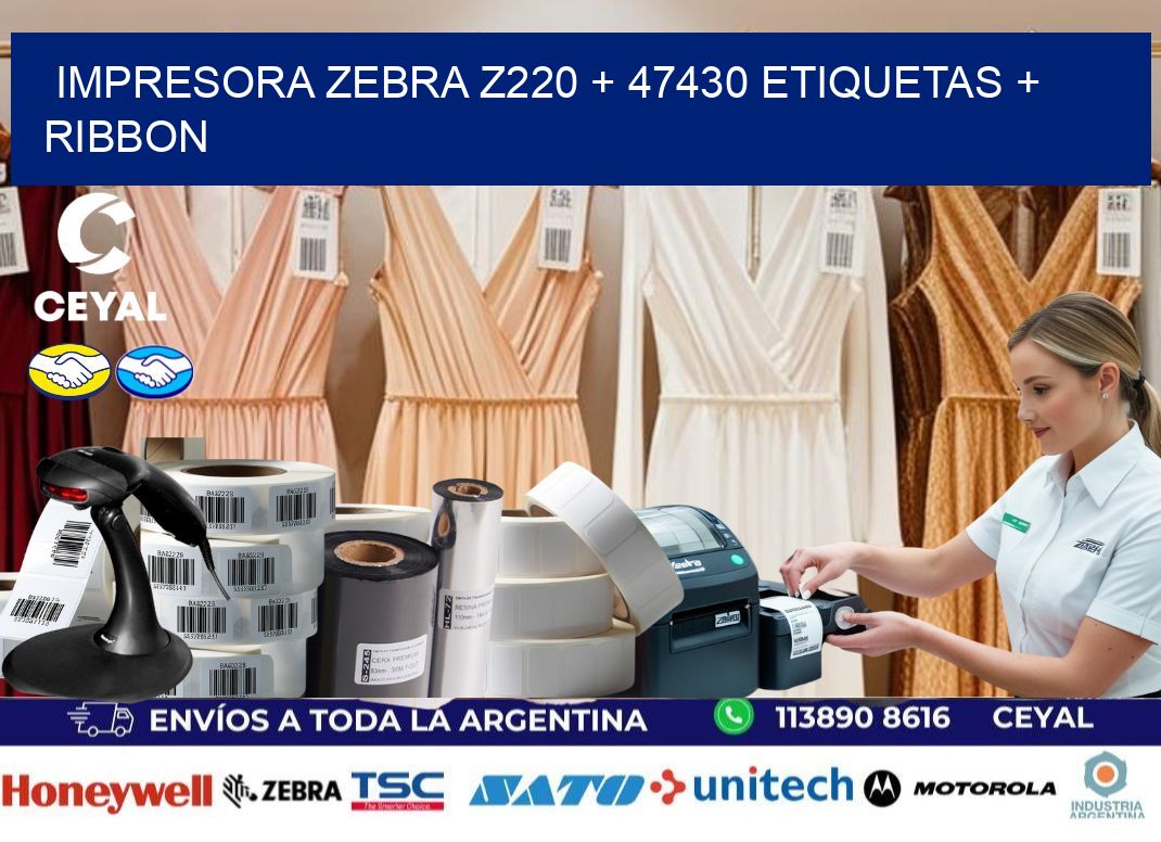 impresora zebra z220 + 47430 etiquetas + ribbon