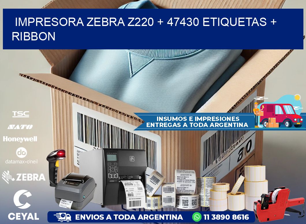 impresora zebra z220 + 47430 etiquetas + ribbon