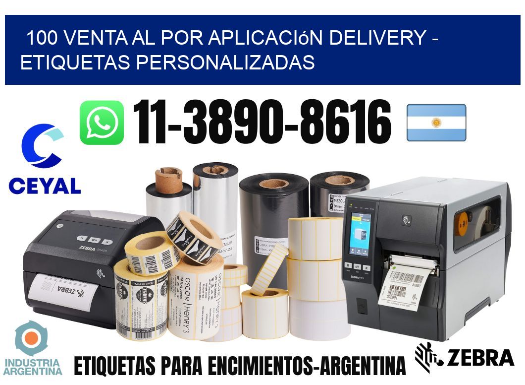 100 Venta al Por Aplicación delivery - Etiquetas Personalizadas