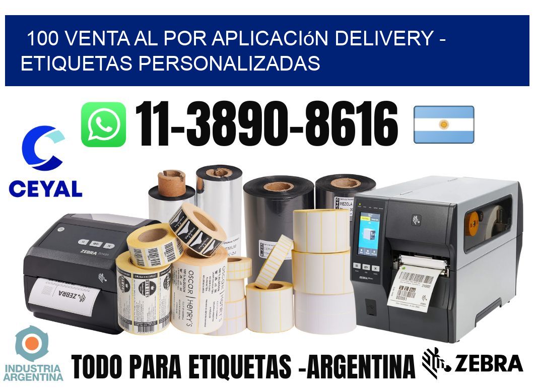 100 Venta al Por Aplicación delivery - Etiquetas Personalizadas