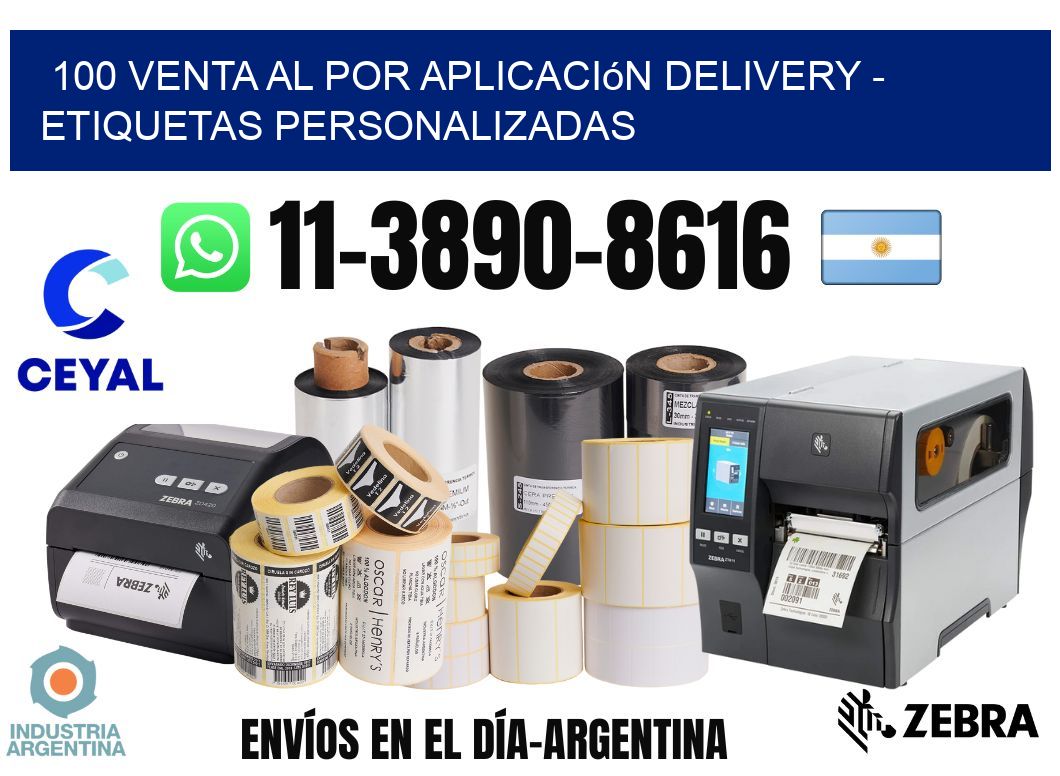 100 Venta al Por Aplicación delivery - Etiquetas Personalizadas