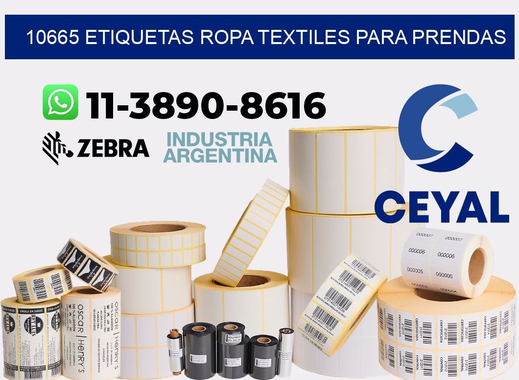 10665 Etiquetas ropa textiles para prendas
