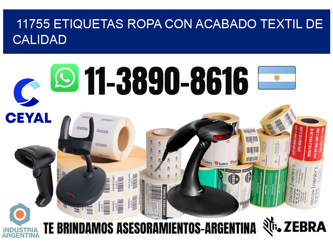 11755 Etiquetas ropa con acabado textil de calidad