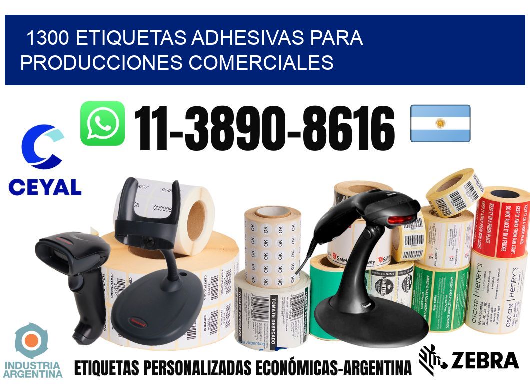 1300 Etiquetas adhesivas para producciones comerciales